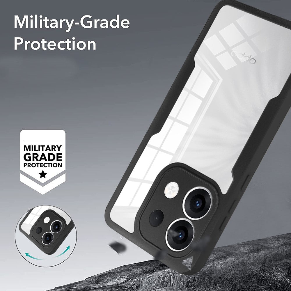 For Oppo Reno13 5G (Global) Case Acrylic + TPU Clear Phone Cover with PET Screen Film - Green