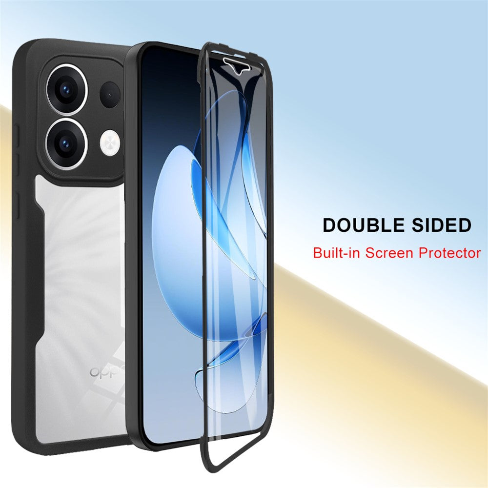 For Oppo Reno13 5G (Global) Case Acrylic + TPU Clear Phone Cover with PET Screen Film - Purple
