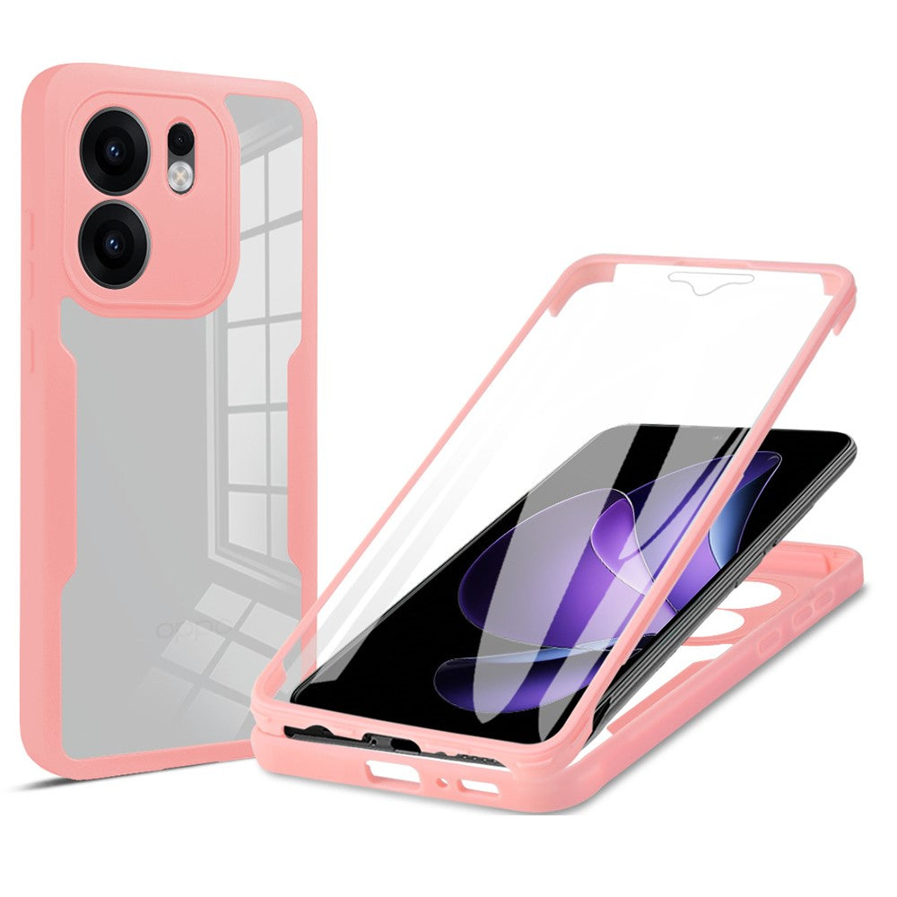 For Oppo Reno13 F 5G / Reno13 F 4G Case Acrylic + TPU Clear Phone Cover with PET Screen Film - Pink