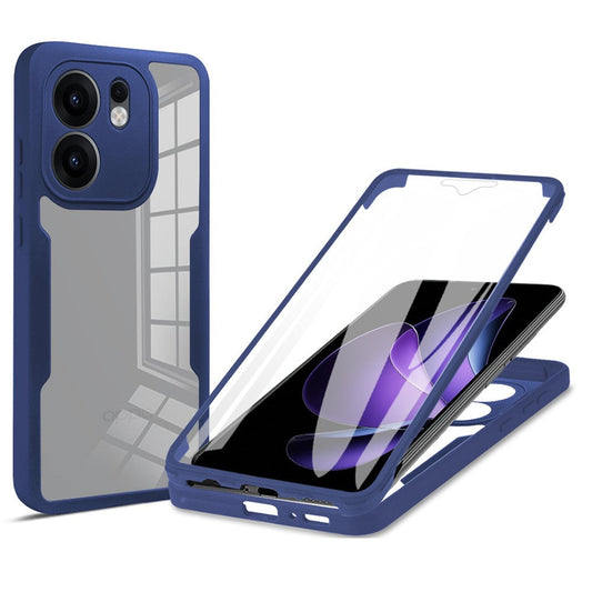 For Oppo Reno13 F 5G / Reno13 F 4G Case Acrylic + TPU Clear Phone Cover with PET Screen Film - Blue