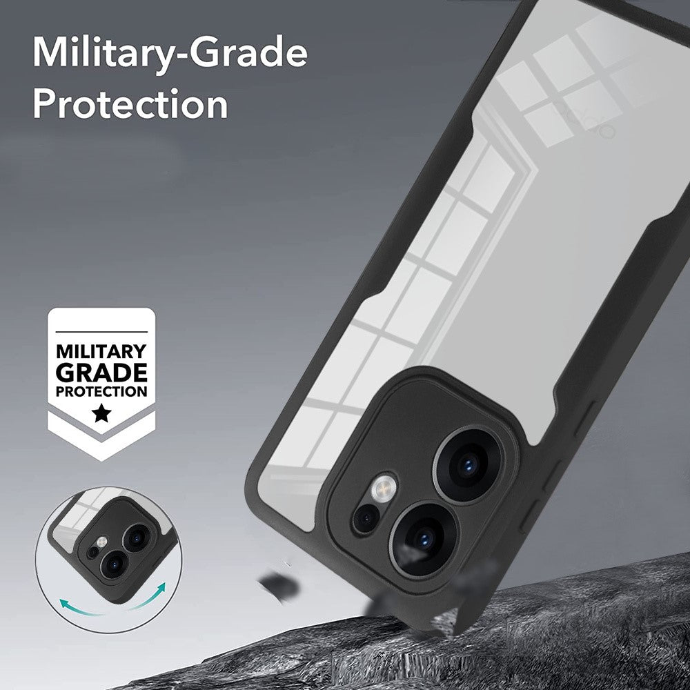 For Oppo Reno13 F 5G / Reno13 F 4G Case Acrylic + TPU Clear Phone Cover with PET Screen Film - Green