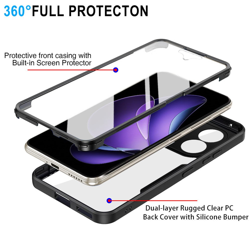 For Oppo Reno13 F 5G / Reno13 F 4G Case Acrylic + TPU Clear Phone Cover with PET Screen Film - Purple