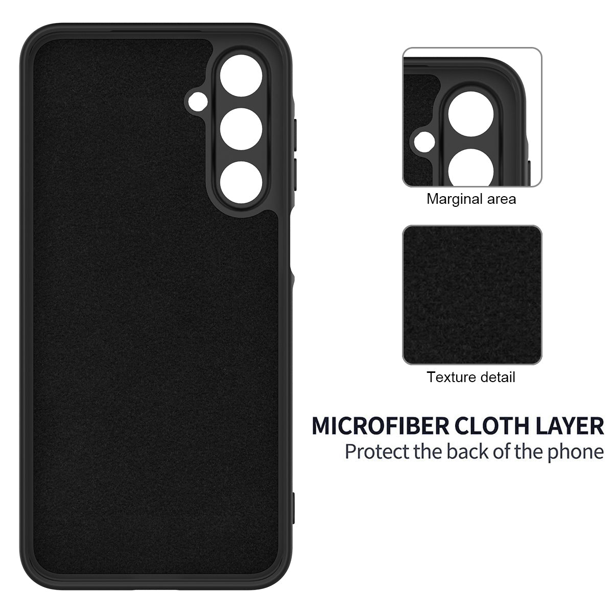 For Samsung Galaxy F16 5G / Galaxy M16 5G Liquid Silicone Case Phone Back Cover with Hand Strap - Black