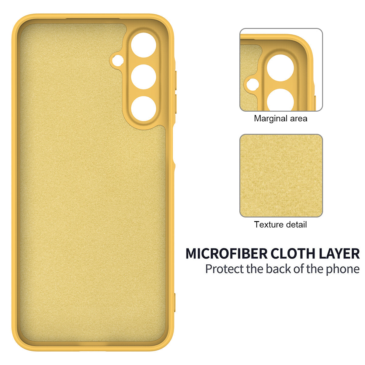 For Samsung Galaxy F16 5G / Galaxy M16 5G Liquid Silicone Case Phone Back Cover with Hand Strap - Yellow