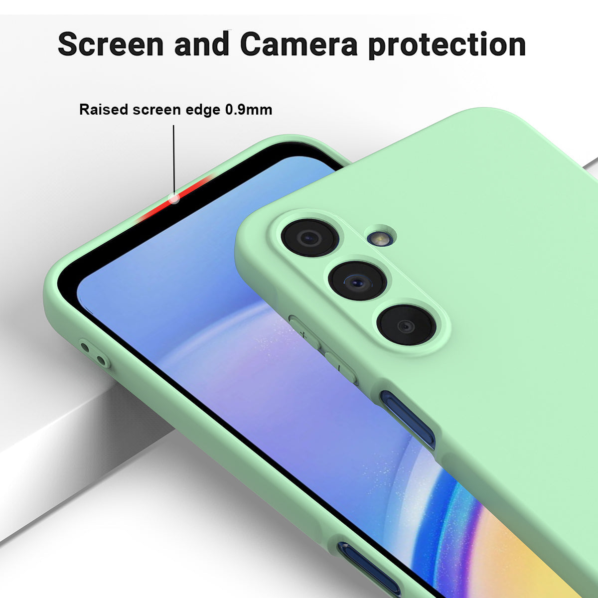 For Samsung Galaxy F16 5G / Galaxy M16 5G Liquid Silicone Case Phone Back Cover with Hand Strap - Green