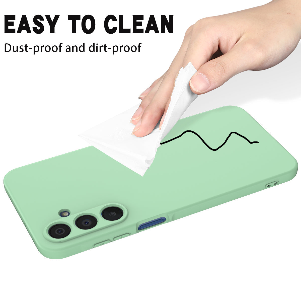 For Samsung Galaxy F16 5G / Galaxy M16 5G Liquid Silicone Case Phone Back Cover with Hand Strap - Green