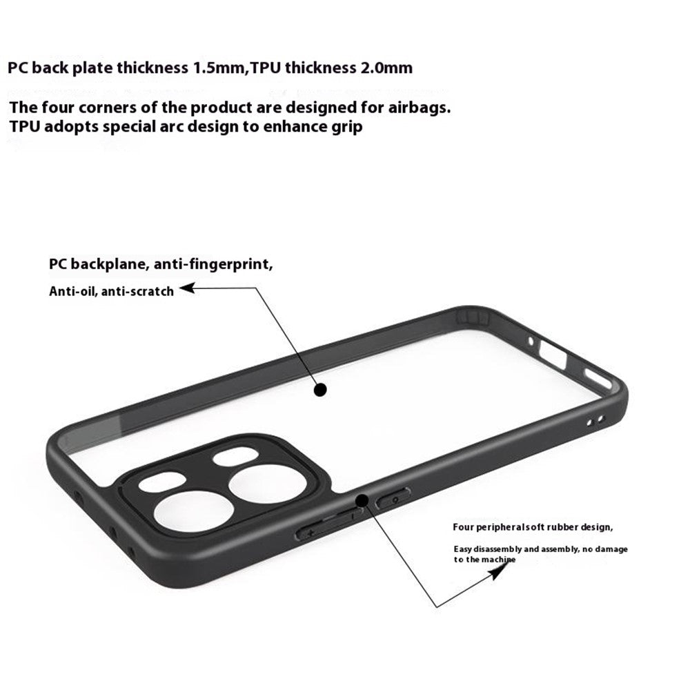 For Oppo Reno13 Pro 5G Case Shockproof PC + TPU Clear Back Phone Cover