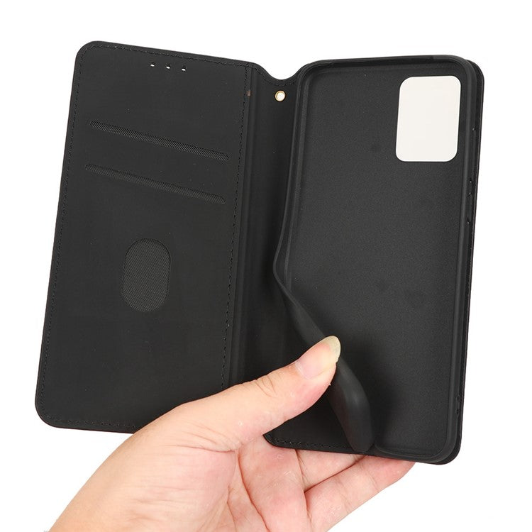 For Motorola Edge 30 Neo 5G Imprinted Rhombus Pattern PU Leather Phone Case Magnetic Auto Closing Cover with Wallet Stand - Blue