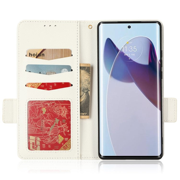 For Motorola Edge 30 Ultra 5G / Edge X / Moto X30 Pro 5G Litchi Texture Stand Case PU Leather Magnetic Clasp Phone Wallet Cover - White