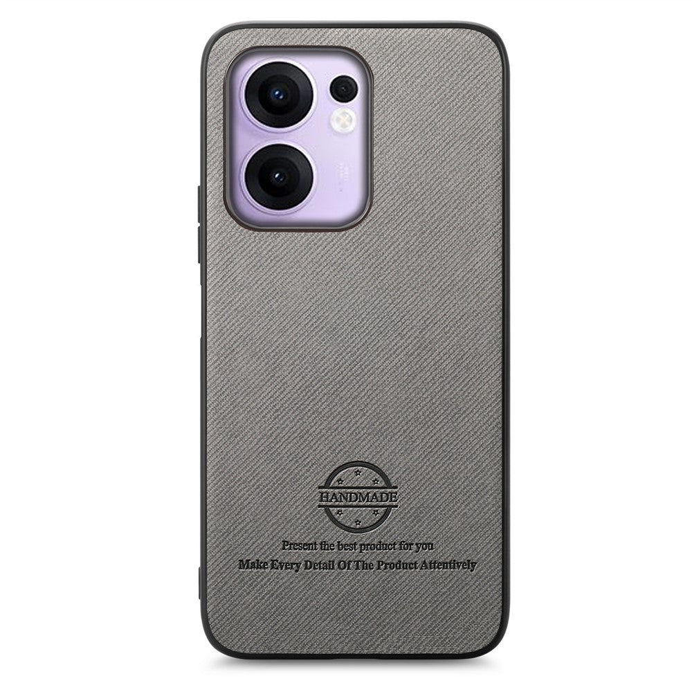 For Oppo Reno13 F 4G / Oppo Reno13 F 5G Leather Phone  Back Cover with Cloth Texture - Grey