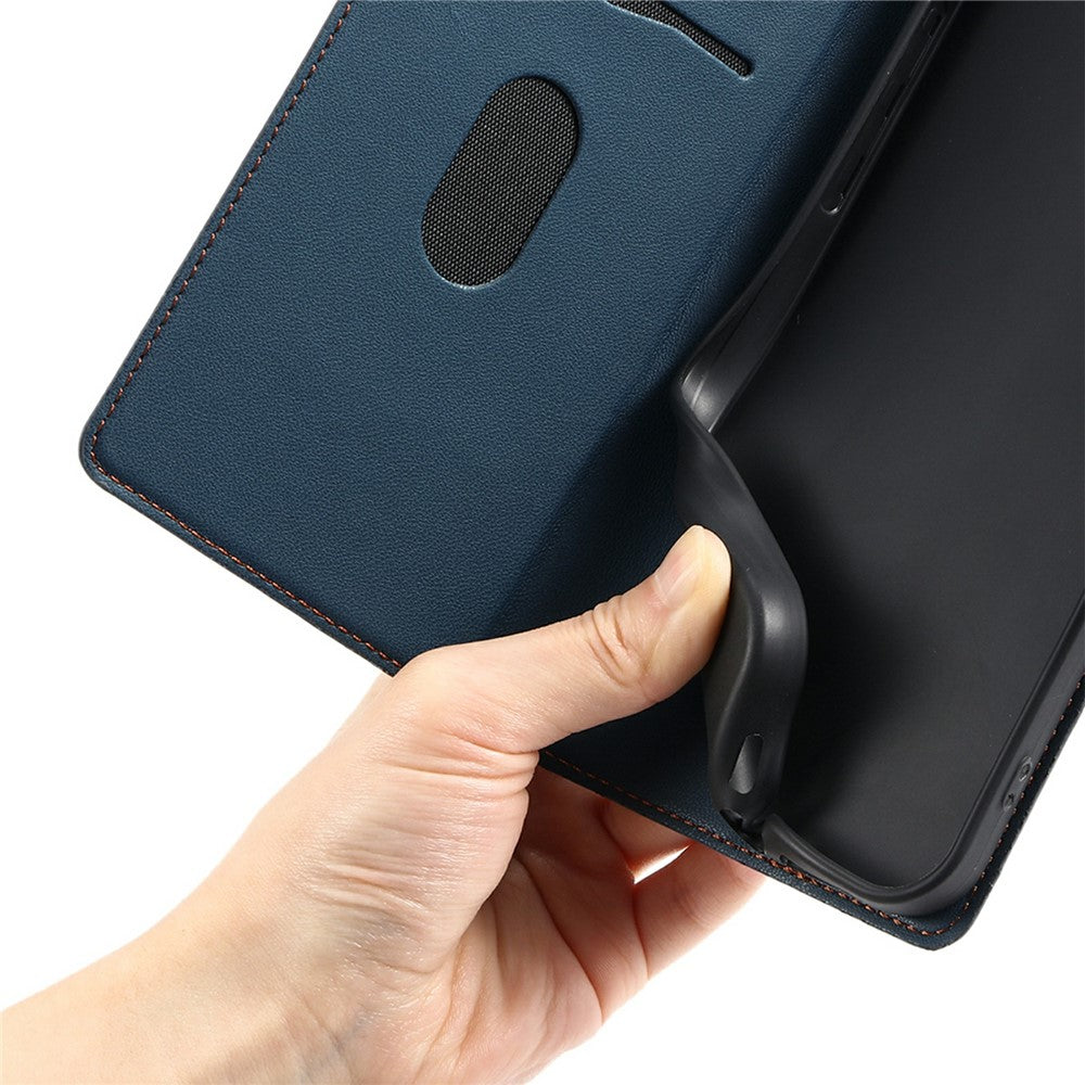 For Oppo Reno13 5G (Global) Case Dots Imprinted PU Leather Flip Phone Cover with Card Slot, Strap - Blue