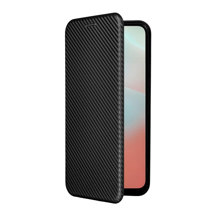 For Samsung Galaxy F16 5G  /  M16 5G Case Carbon Fiber Texture Drop-Proof PU Leather Phone Cover - Black
