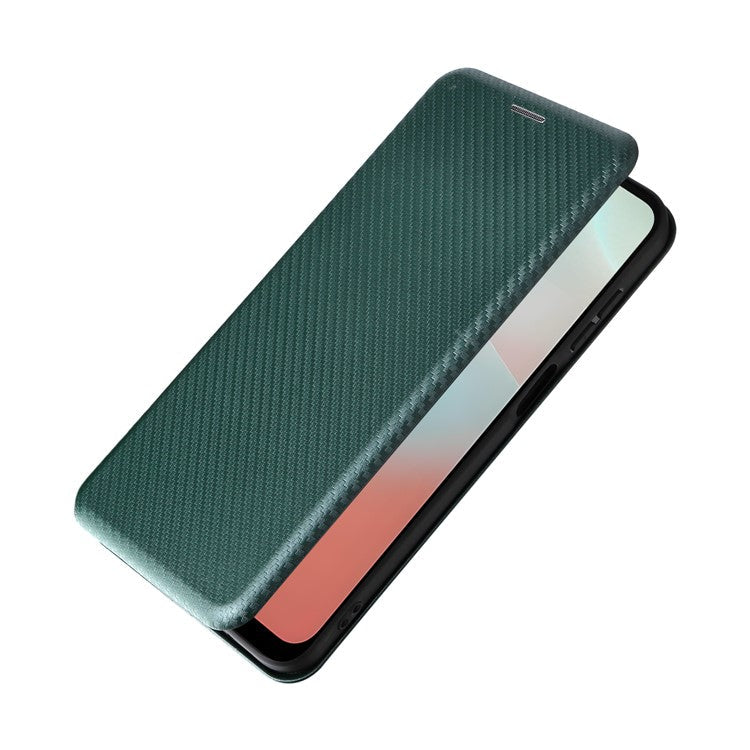 For Samsung Galaxy F16 5G  /  M16 5G Case Carbon Fiber Texture Drop-Proof PU Leather Phone Cover - Green