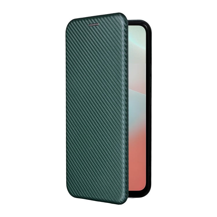 For Samsung Galaxy F16 5G  /  M16 5G Case Carbon Fiber Texture Drop-Proof PU Leather Phone Cover - Green
