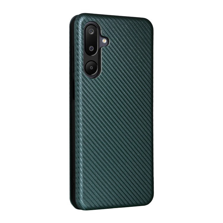 For Samsung Galaxy F16 5G  /  M16 5G Case Carbon Fiber Texture Drop-Proof PU Leather Phone Cover - Green