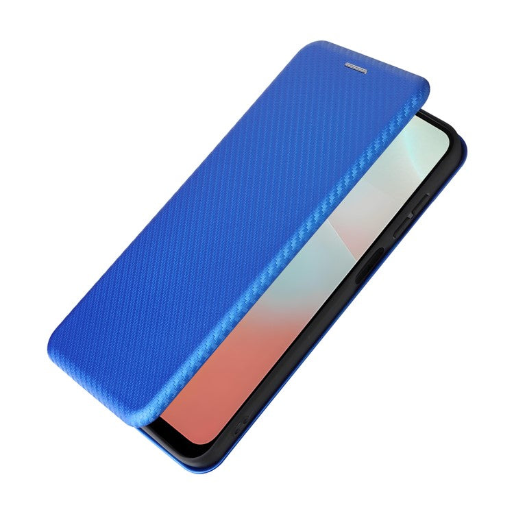 For Samsung Galaxy F16 5G  /  M16 5G Case Carbon Fiber Texture Drop-Proof PU Leather Phone Cover - Blue