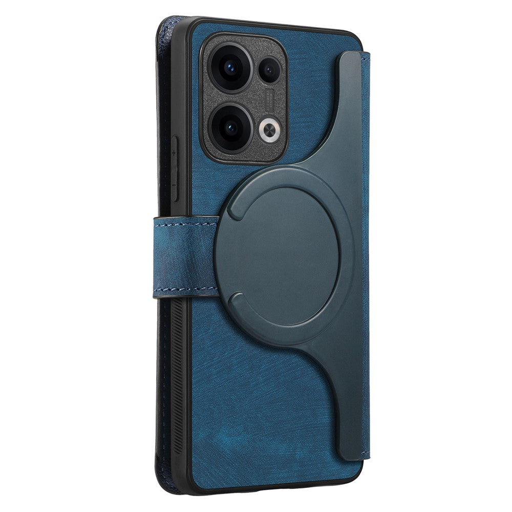 For Oppo Reno13 5G (Global) Magnetic Case CASENEO Detachable Leather Phone Wallet Cover - Dark Blue