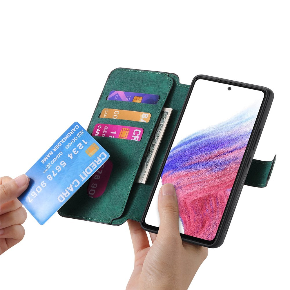For Oppo Reno13 5G (Global) Magnetic Case CASENEO Detachable Leather Phone Wallet Cover - Green
