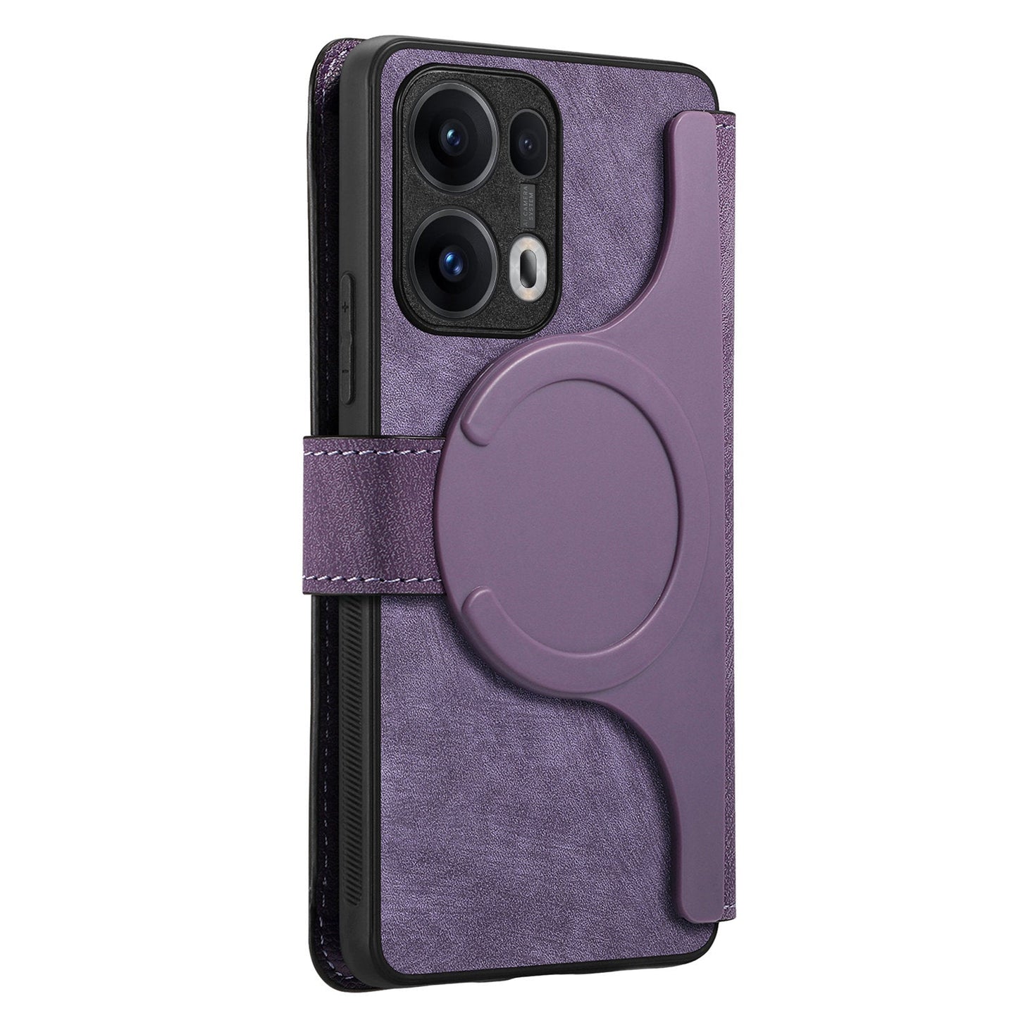 For Oppo Reno13 Pro 5G Magnetic Case CASENEO Detachable Leather Phone Wallet Cover - Purple