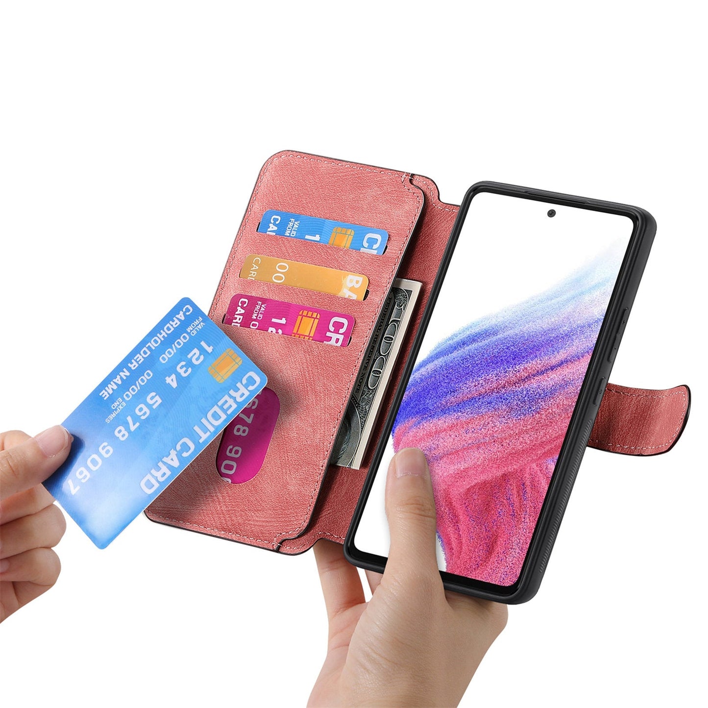 For Oppo Reno13 Pro 5G Magnetic Case CASENEO Detachable Leather Phone Wallet Cover - Pink