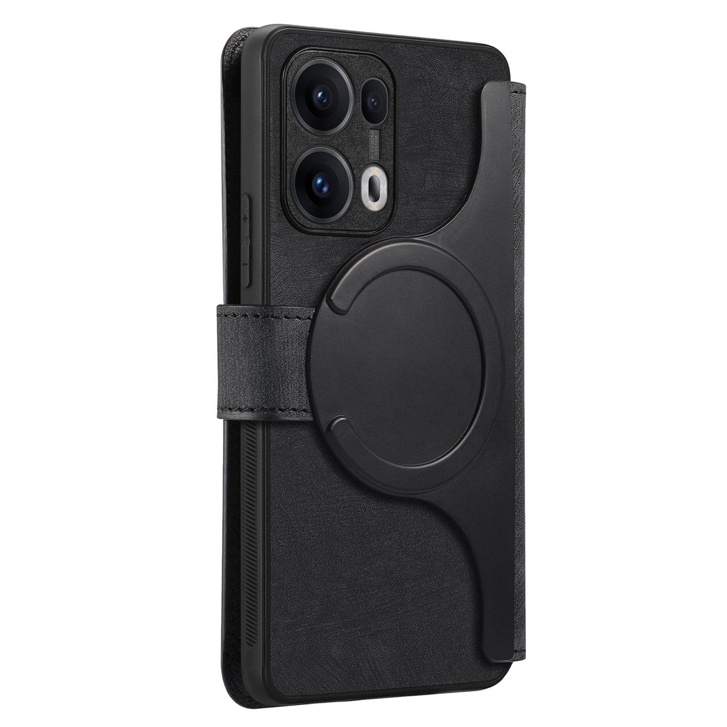 For Oppo Reno13 Pro 5G Magnetic Case CASENEO Detachable Leather Phone Wallet Cover - Black