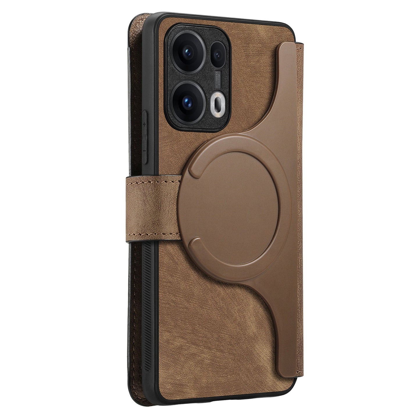 For Oppo Reno13 Pro 5G Magnetic Case CASENEO Detachable Leather Phone Wallet Cover - Brown