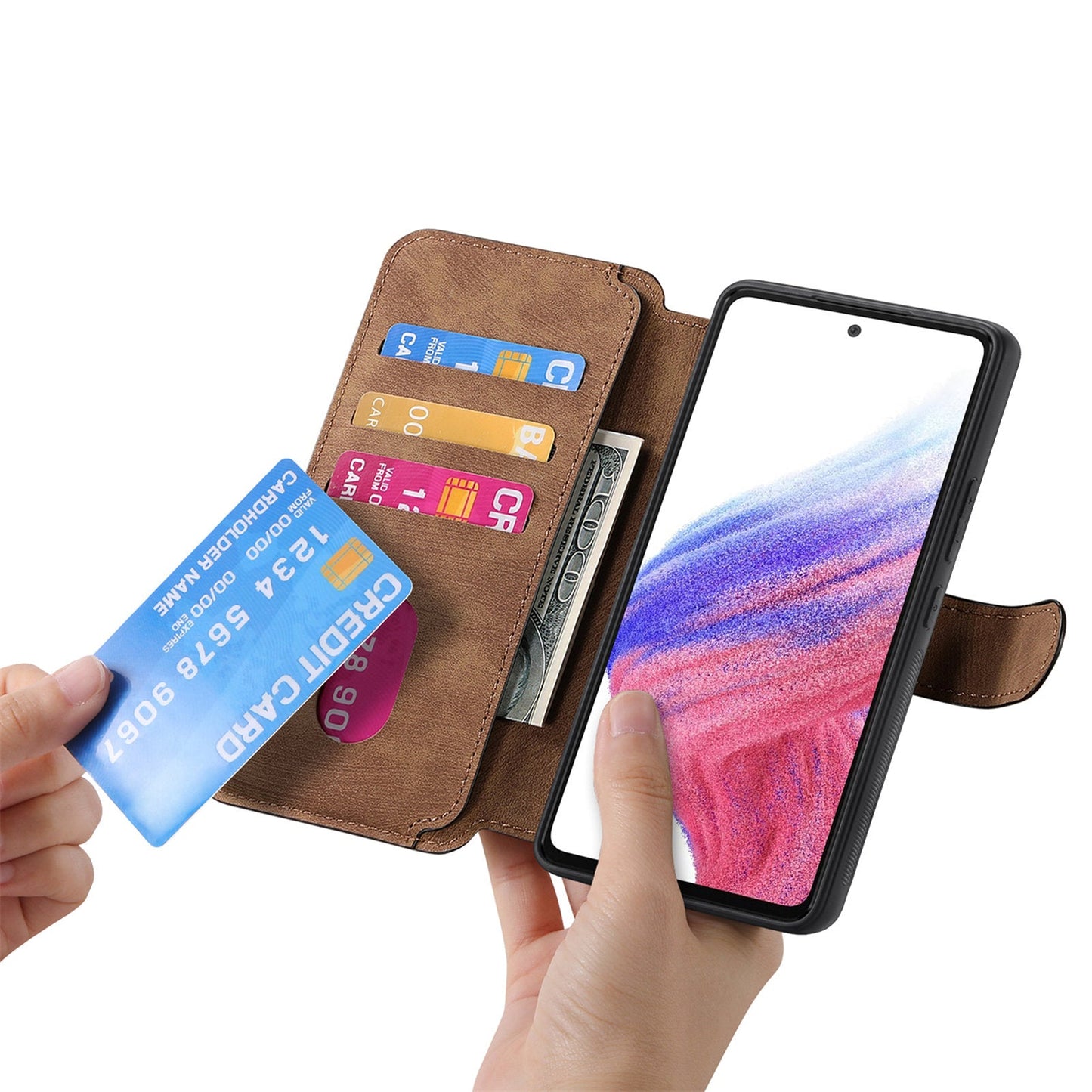 For Oppo Reno13 Pro 5G Magnetic Case CASENEO Detachable Leather Phone Wallet Cover - Brown