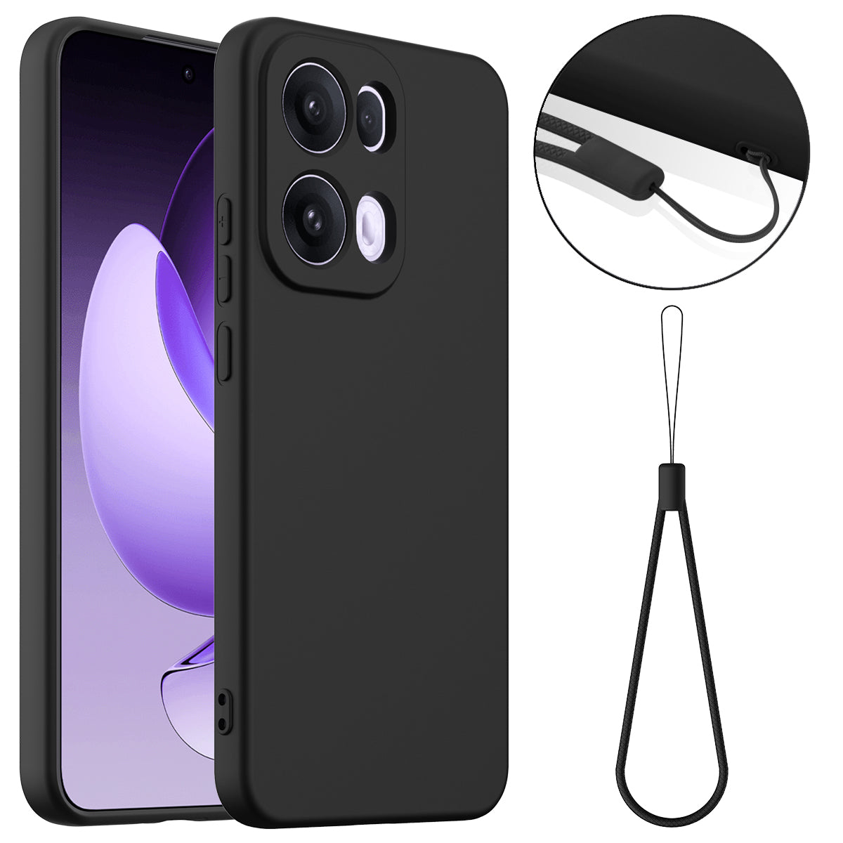 For Oppo Reno13 Pro 5G Case Compatible with MagSafe Anti-Drop Liquid Silicone Phone Cover - Black