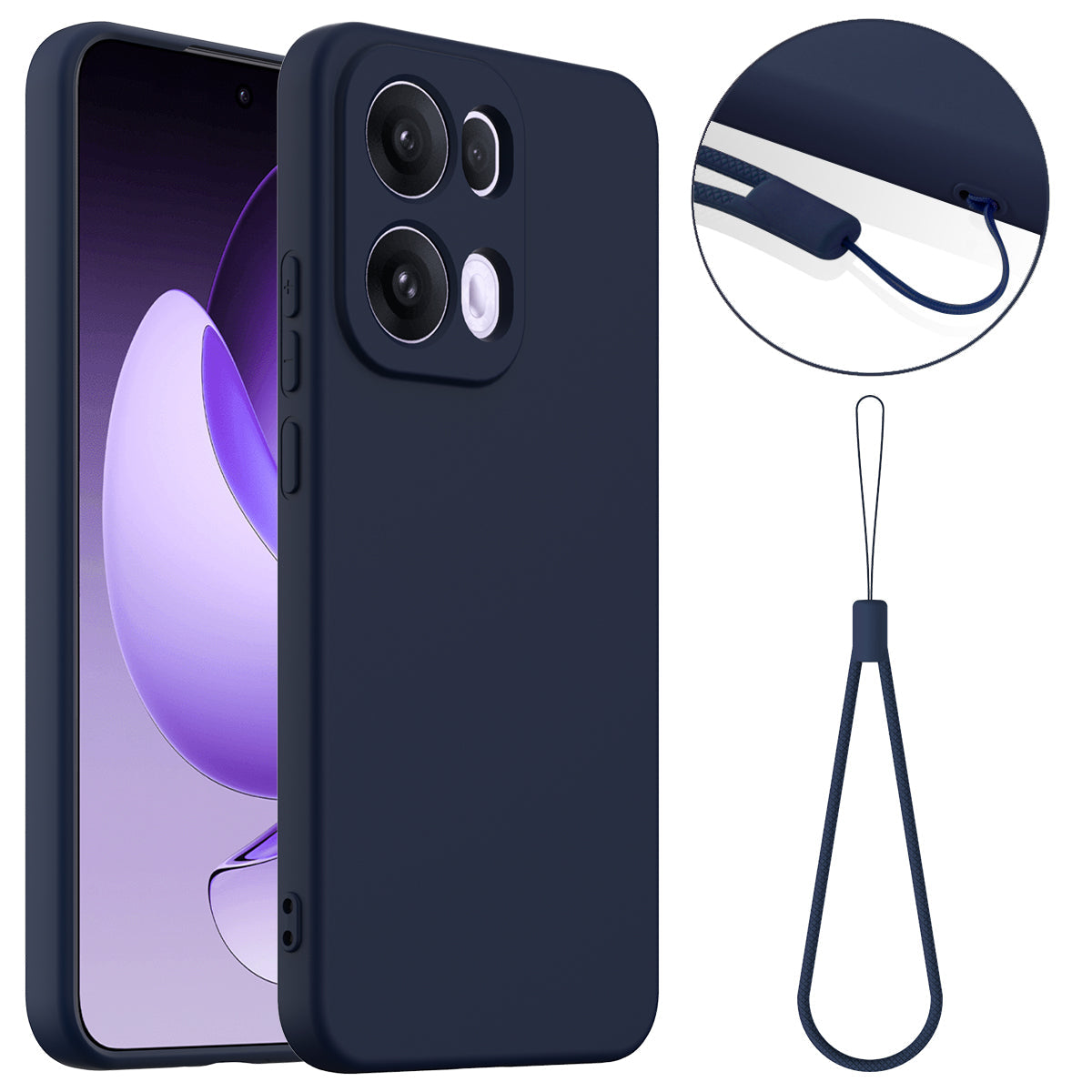 For Oppo Reno13 Pro 5G Case Compatible with MagSafe Anti-Drop Liquid Silicone Phone Cover - Dark Blue