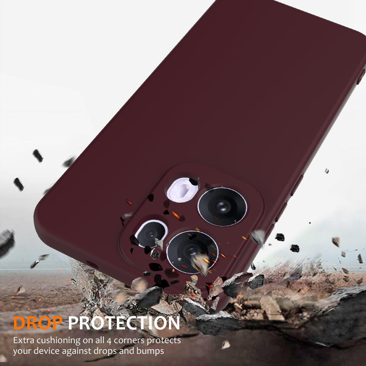 For Oppo Reno13 Pro 5G Case Compatible with MagSafe Anti-Drop Liquid Silicone Phone Cover - Wine Red