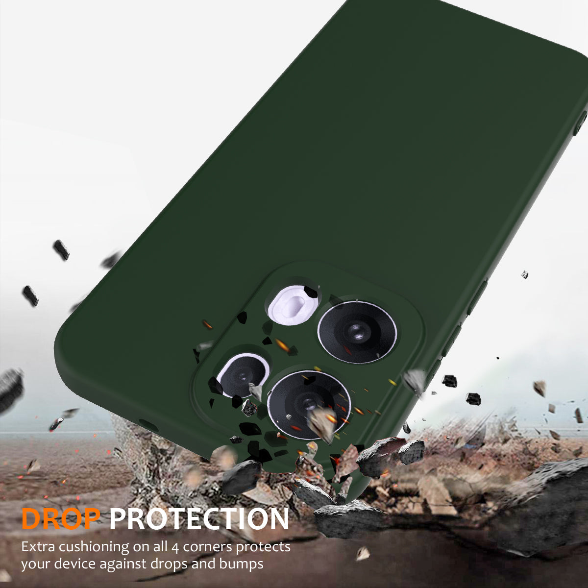 For Oppo Reno13 Pro 5G Case Compatible with MagSafe Anti-Drop Liquid Silicone Phone Cover - Dark Green