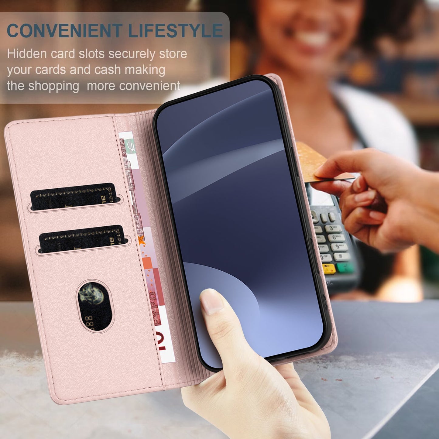 For Oppo Reno13 5G (Global) Phone Cases Punk Style Imprinted Wallet Stand Leather Cover - Pink