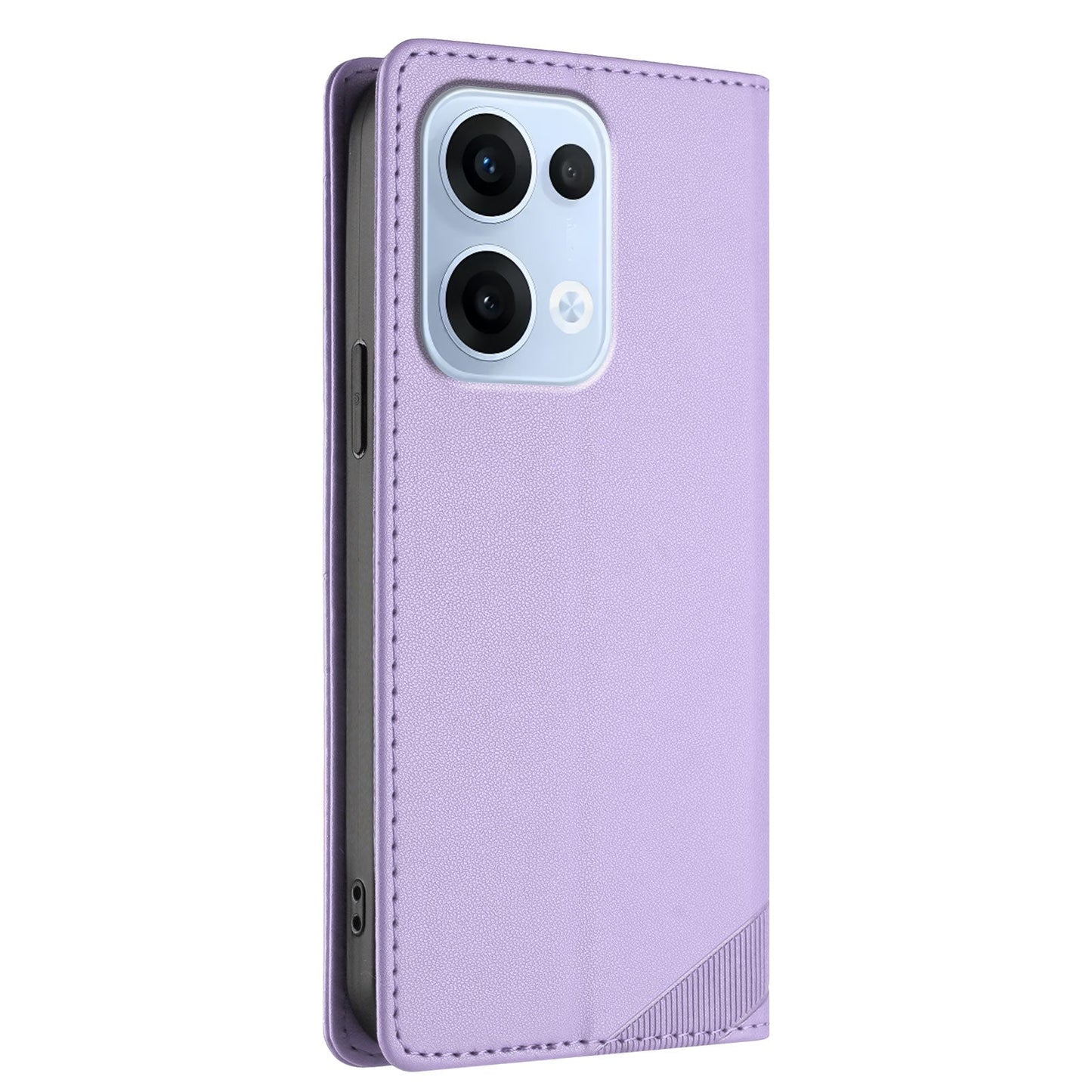 For Oppo Reno13 5G (Global) Phone Cases Punk Style Imprinted Wallet Stand Leather Cover - Light Purple