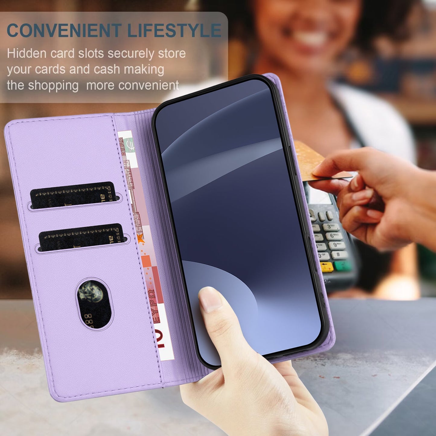 For Oppo Reno13 F 5G Phone Cases Punk Style Imprinted Wallet Stand Leather Cover - Light Purple