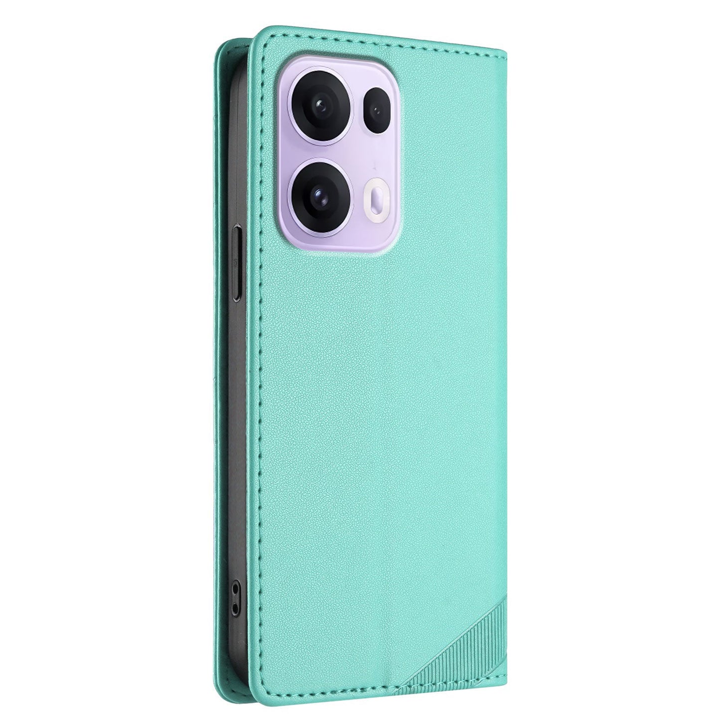 For Oppo Reno13 Pro 5G Phone Cases Punk Style Imprinted Wallet Stand Leather Cover - Mint Green