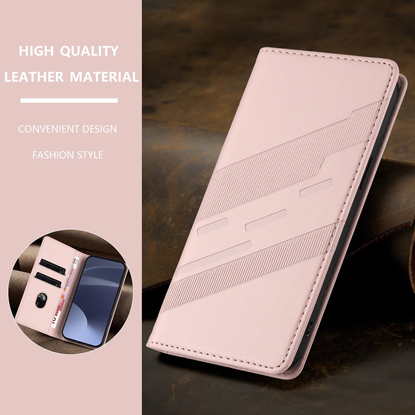For Oppo Reno13 Pro 5G Phone Cases Punk Style Imprinted Wallet Stand Leather Cover - Pink