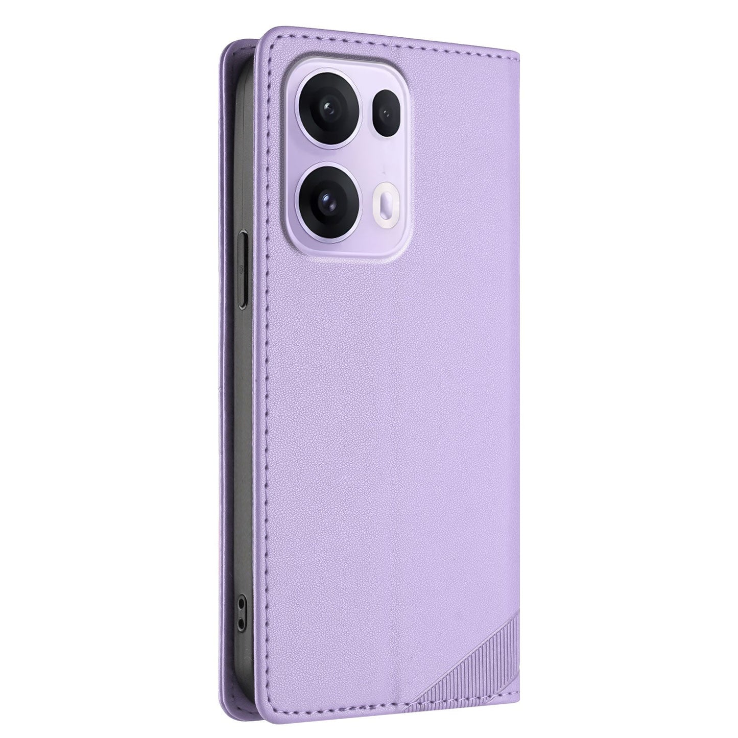 For Oppo Reno13 Pro 5G Phone Cases Punk Style Imprinted Wallet Stand Leather Cover - Light Purple