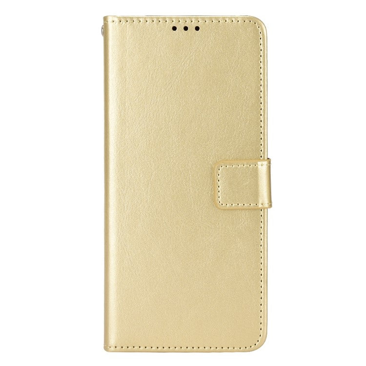 For Infinix Hot 12 Pro 4G X668C Crazy Horse Texture Wallet Case PU Leather Stand Phone Cover with Strap - Gold