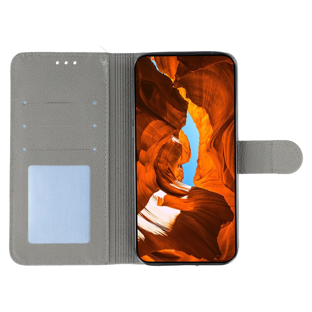 For Oppo Reno13 5G (Global) Case Feather Imprint PU Leather Wallet Phone Cover - Grey