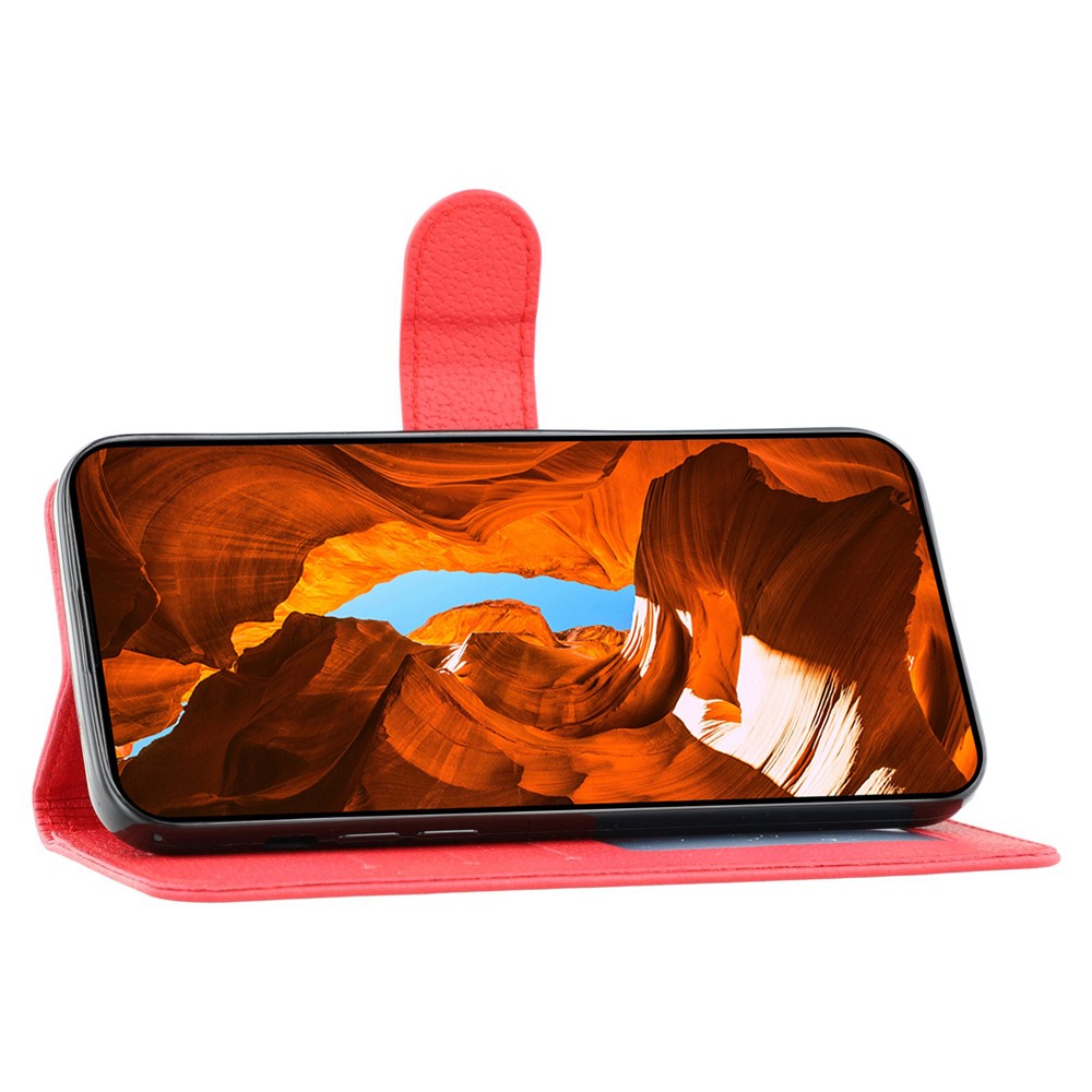 For Oppo Reno13 5G (Global) Case Feather Imprint PU Leather Wallet Phone Cover - Red