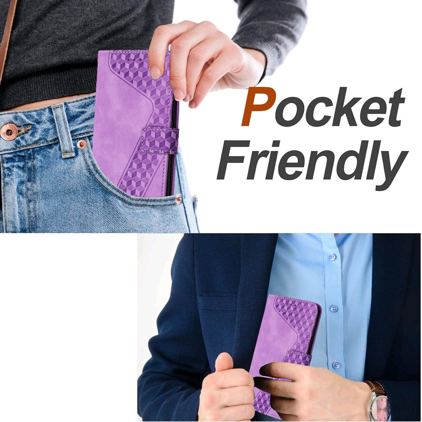 For Oppo Reno13 5G (Global) Leather Case 7-Shaped Pattern Wallet Stand Shockproof Phone Cover - Purple