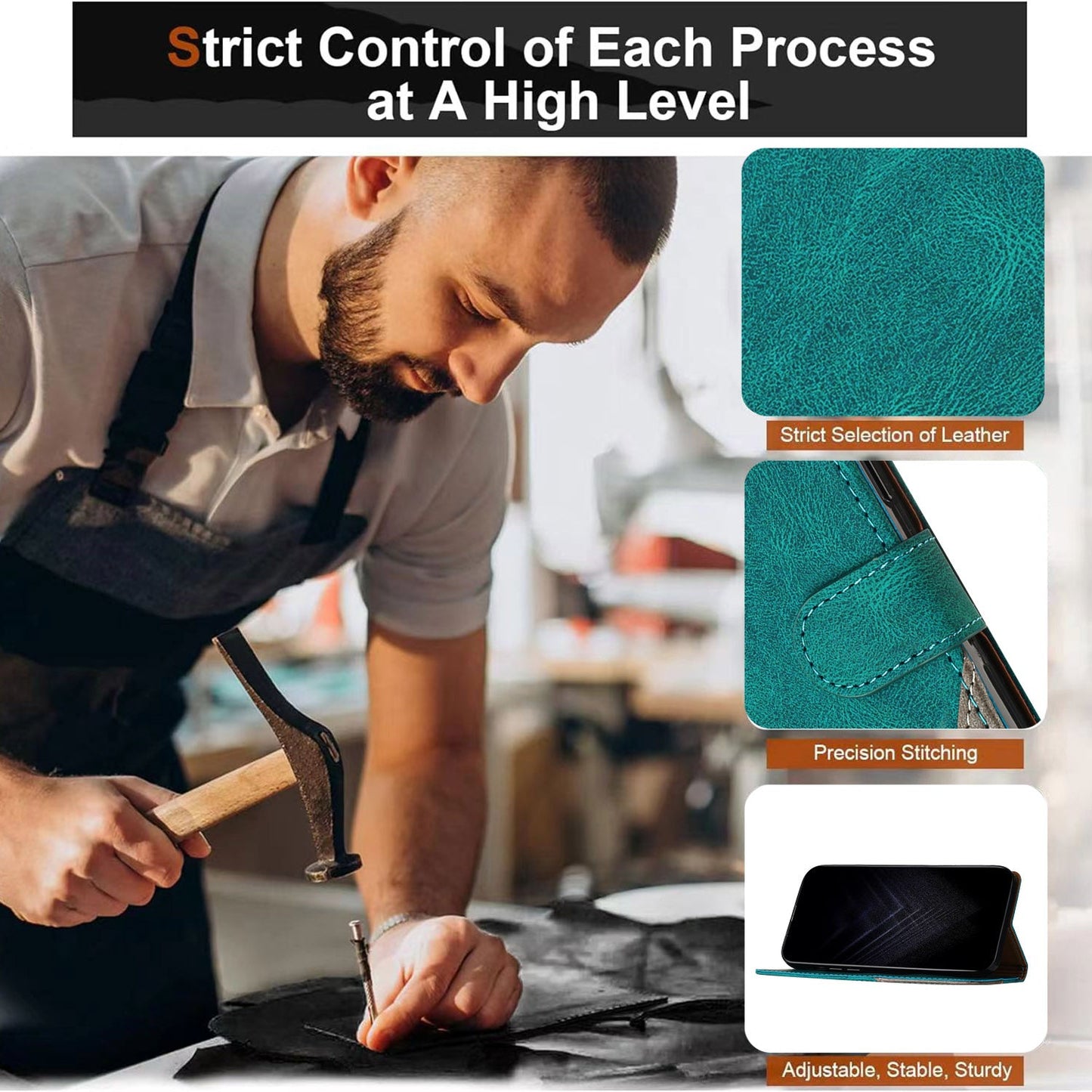 For Oppo Reno13 F 5G Leather Case Triangle Patchwork Wallet Stand Shockproof Phone Cover - Green