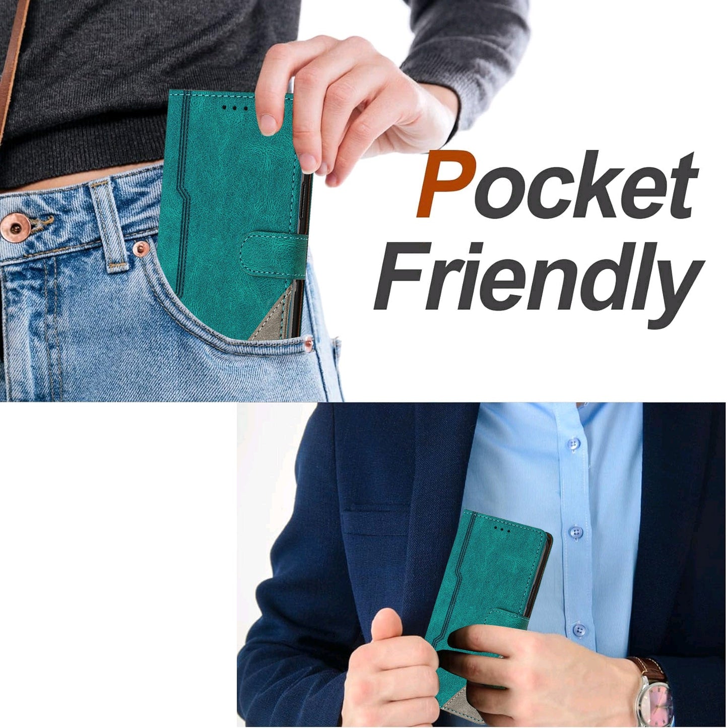 For Oppo Reno13 F 5G Leather Case Triangle Patchwork Wallet Stand Shockproof Phone Cover - Green