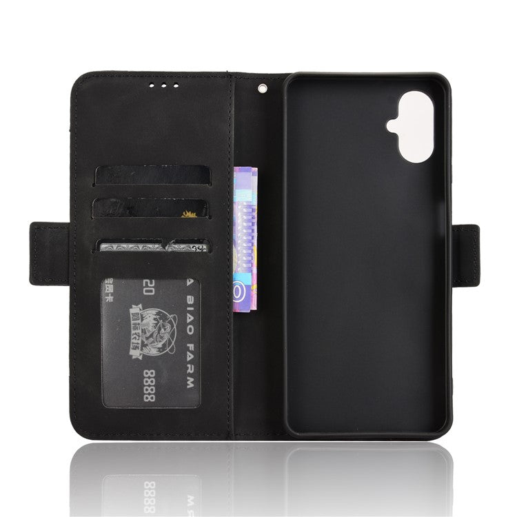 For Samsung Galaxy F06 5G  /  M06 5G Leather Case Phone Wallet Cover with Multiple Card Slots - Black