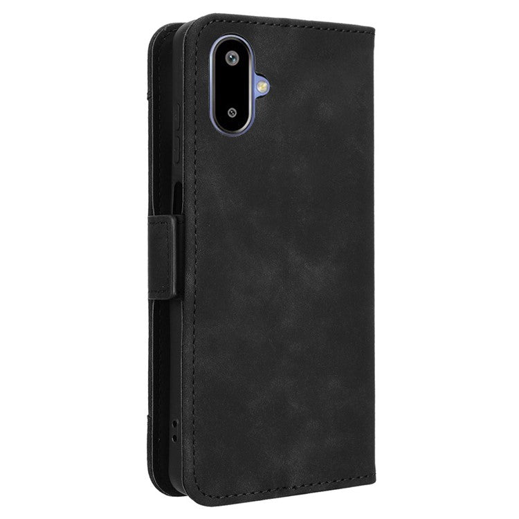For Samsung Galaxy F06 5G  /  M06 5G Leather Case Phone Wallet Cover with Multiple Card Slots - Black