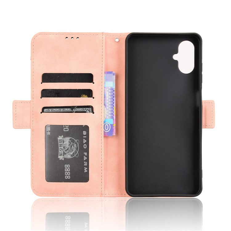 For Samsung Galaxy F06 5G  /  M06 5G Leather Case Phone Wallet Cover with Multiple Card Slots - Pink