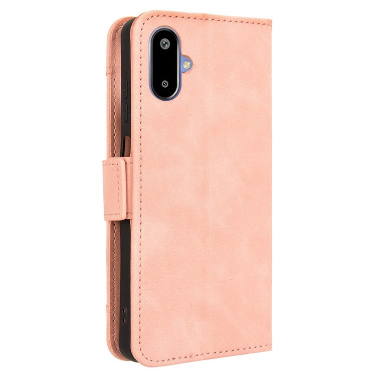 For Samsung Galaxy F06 5G  /  M06 5G Leather Case Phone Wallet Cover with Multiple Card Slots - Pink