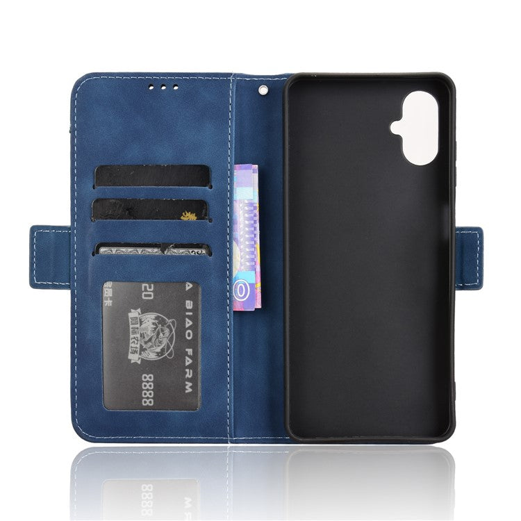 For Samsung Galaxy F06 5G  /  M06 5G Leather Case Phone Wallet Cover with Multiple Card Slots - Blue