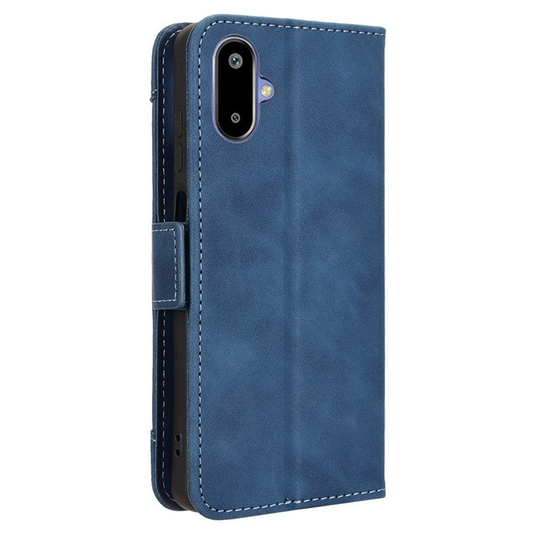 For Samsung Galaxy F06 5G  /  M06 5G Leather Case Phone Wallet Cover with Multiple Card Slots - Blue