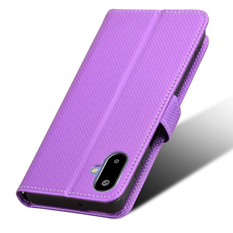 For Samsung Galaxy F06 5G  /  M06 5G Case PU Leather Diamond Texture Wallet Phone Cover - Purple
